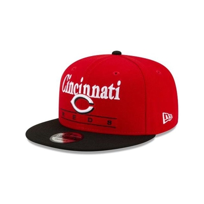 Red Cincinnati Reds Hat - New Era MLB Two Tone Retro 9FIFTY Snapback Caps USA0681439